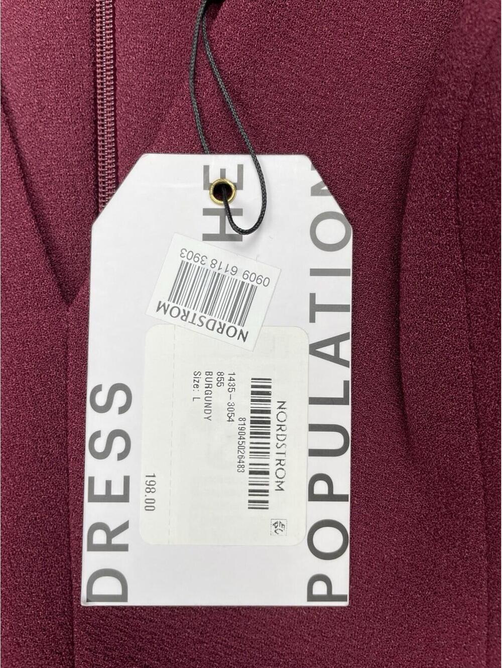 Dress the Population Wine V-Neck Chiffon Midi Dress - Picture 5 of 12